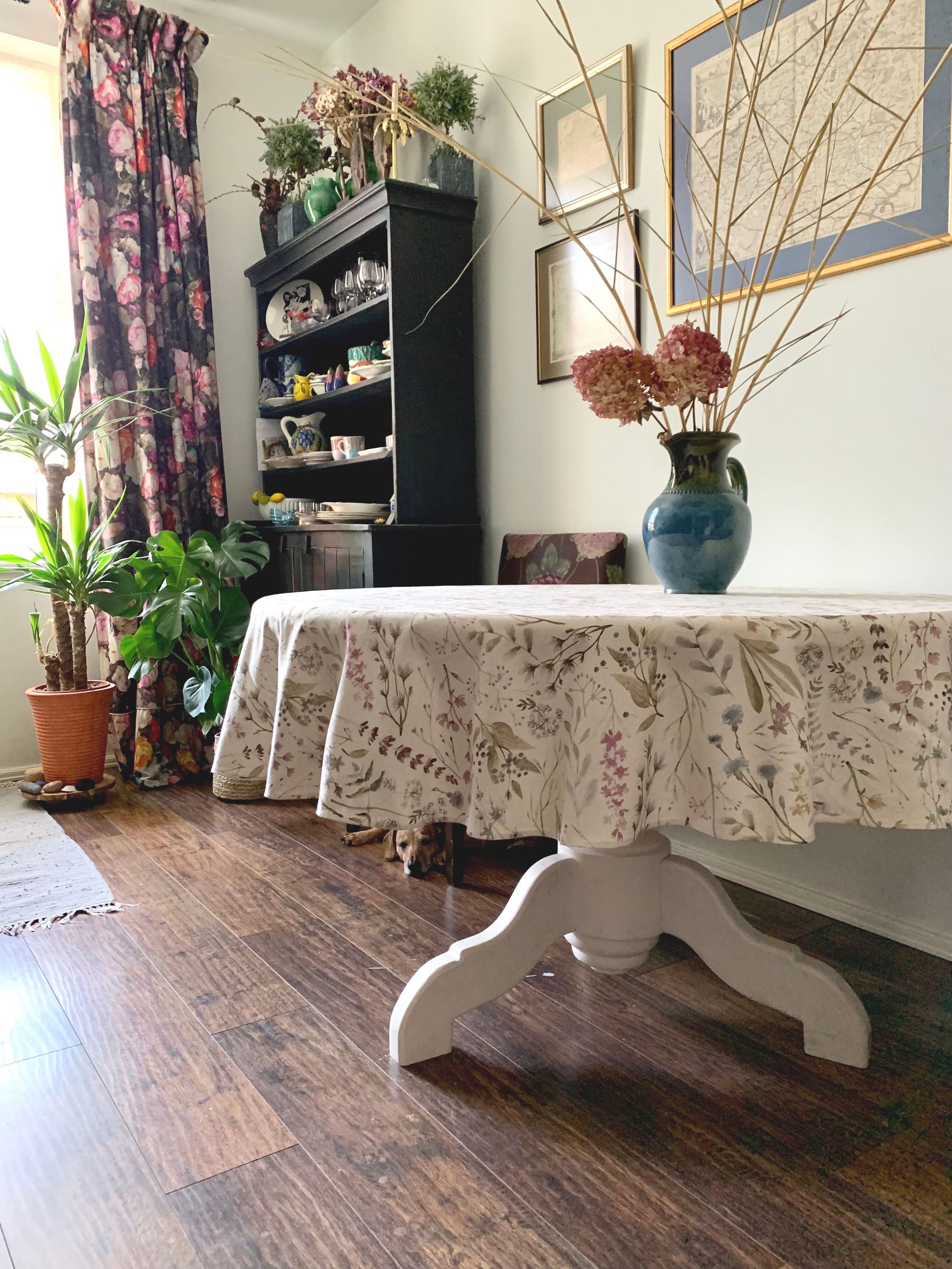 Round Tablecloth, Linen-Cotton Mix, Printed | Aitana