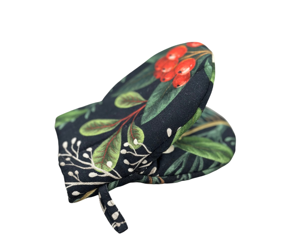 Oven Glove Small with Double Wool Filling, 100% Cotton, Printed |