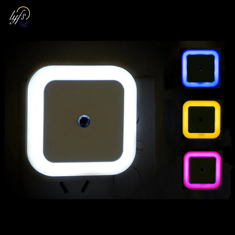 Wireless Sensor LED Night Light EU US Plug Mini Square Night Lights