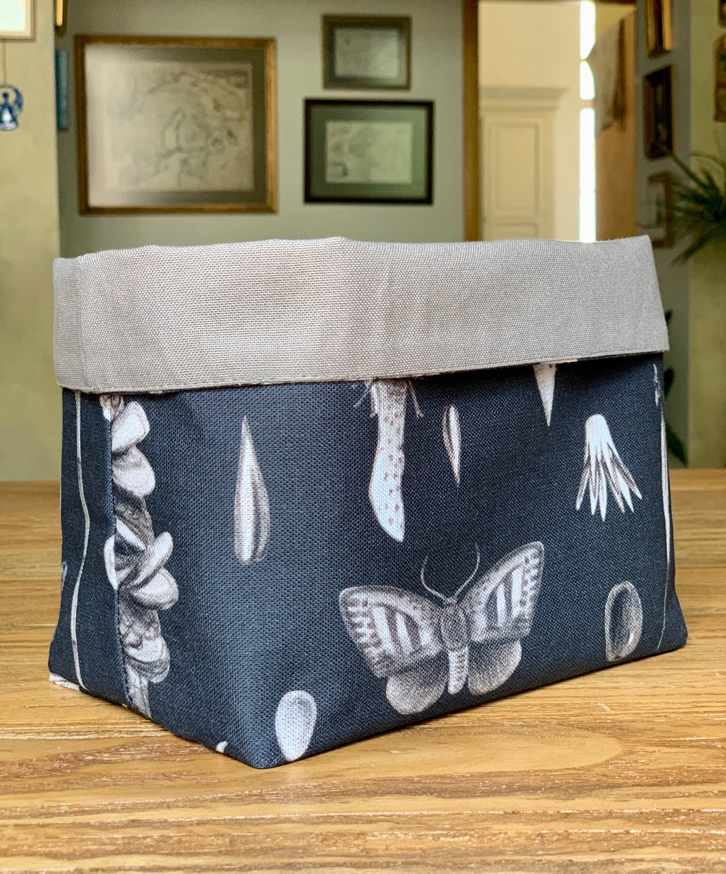 Fabric Basket, Bread cloth h=20cm, 100% Cotton, Printed | Seeds Carbon