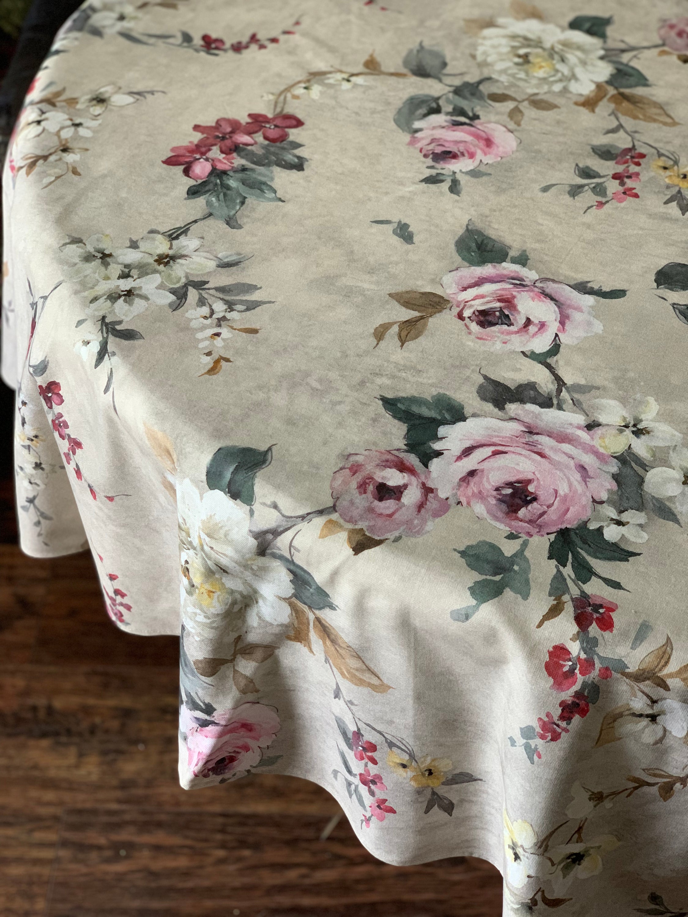 Round Tablecloth, 100% Organic Cotton, Printed | Lexington