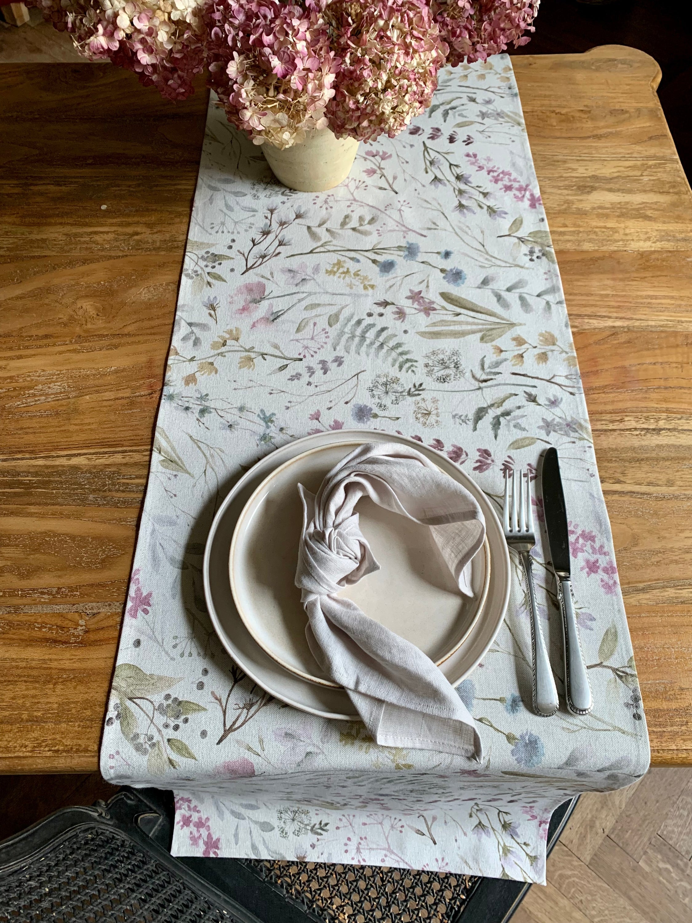 Table Runner, Linen-Cotton Mix, Printed | Aitana