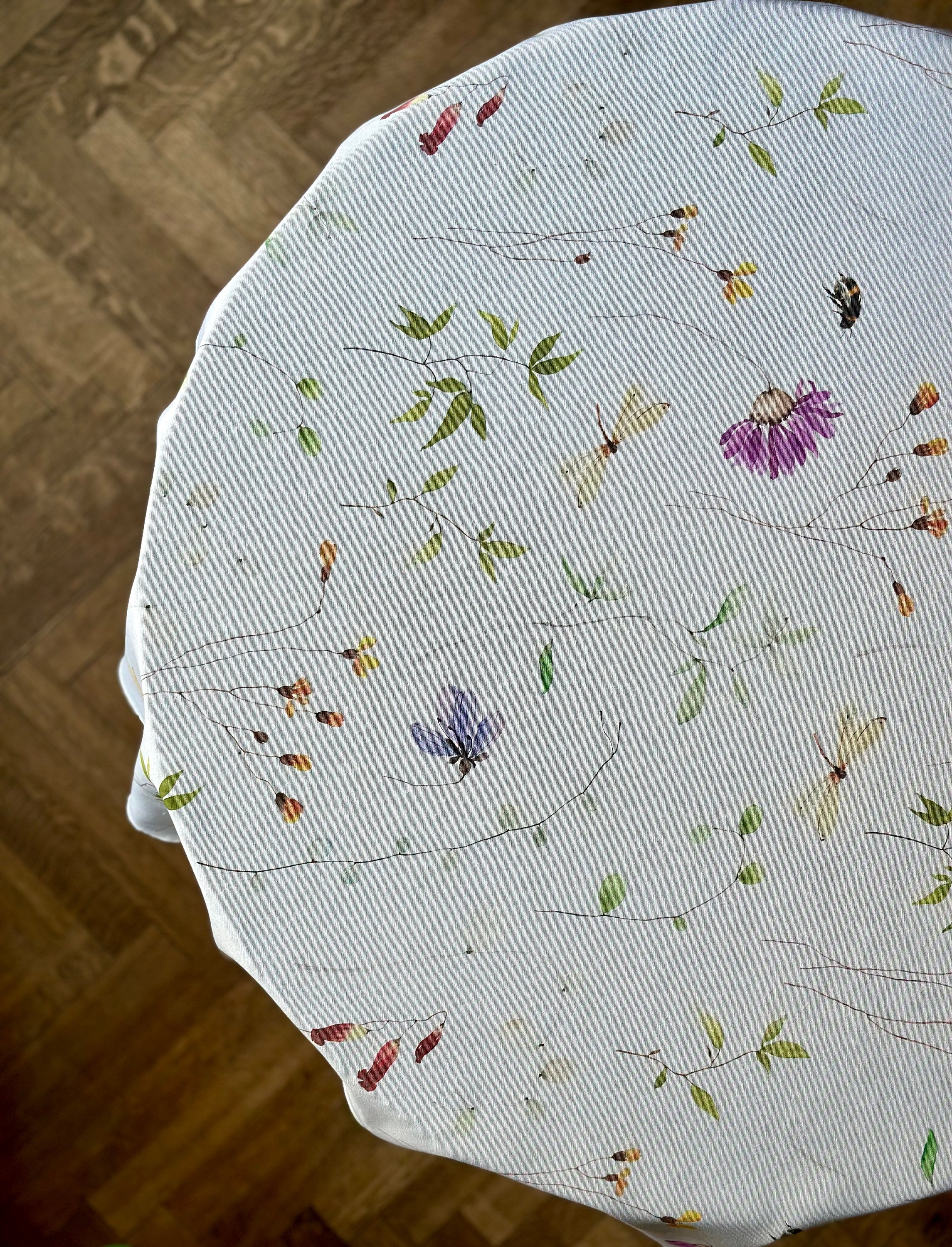 Spring round tablecloth, Cotton-Poly mix | Early Blooming