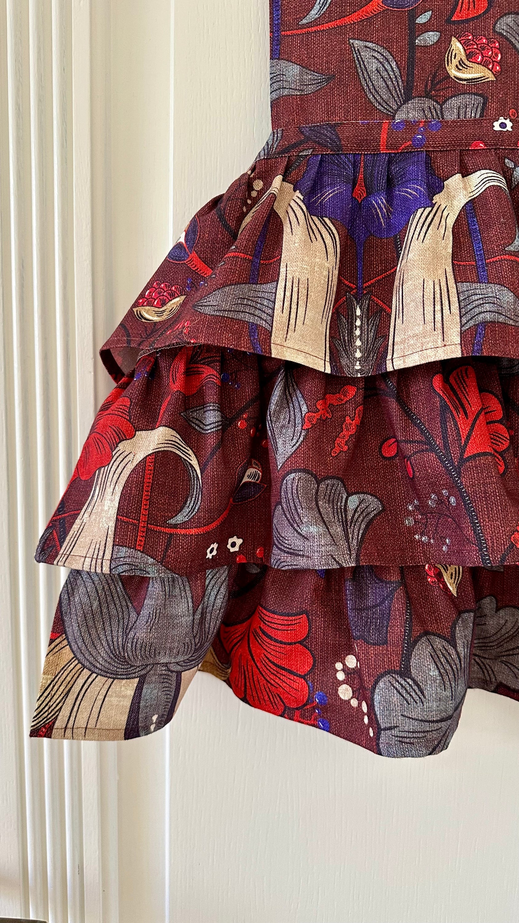 Kids Apron, Cotton-Linen Mix, Printed | Red Drama