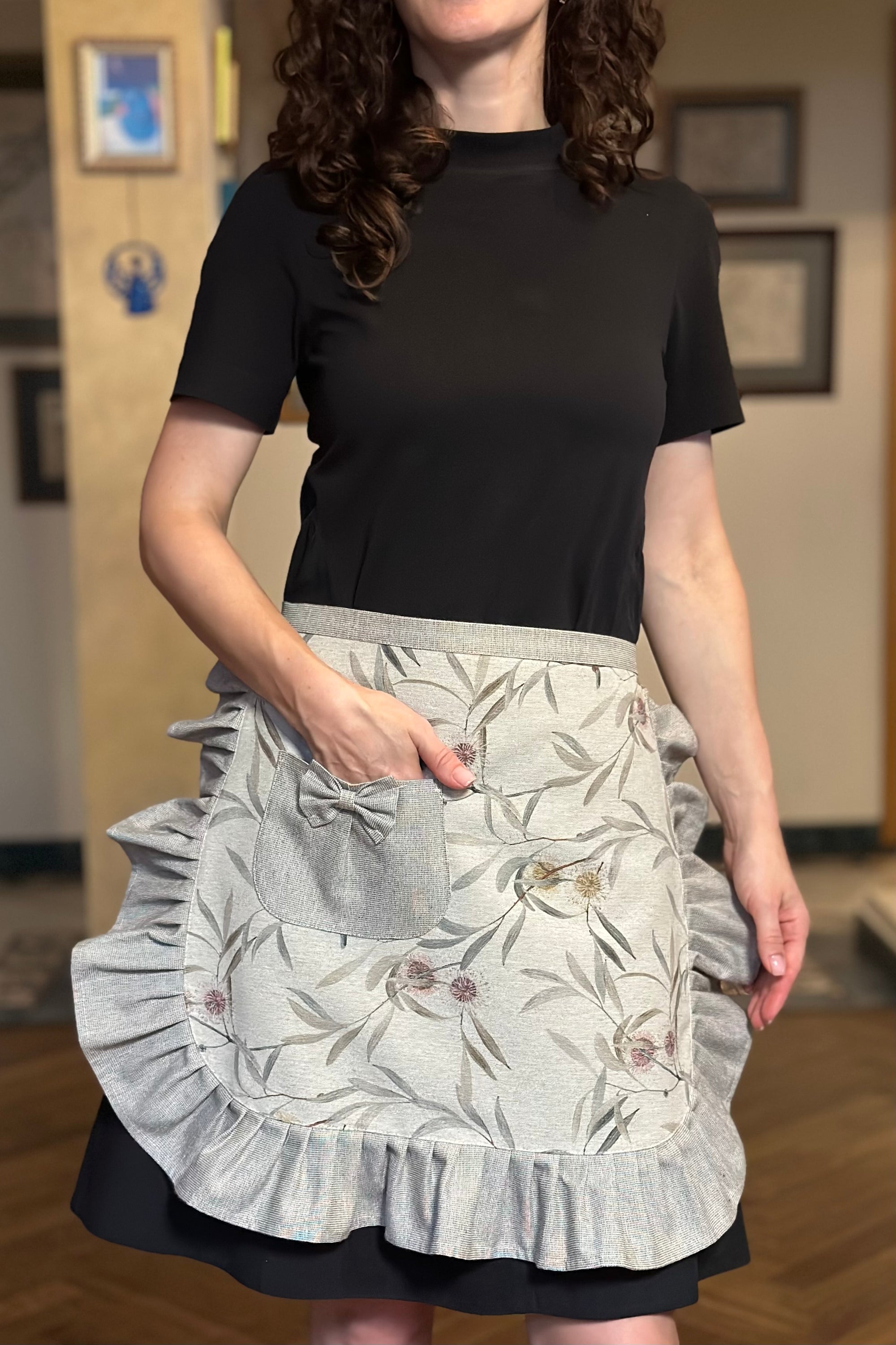 Ladies Half Apron, recycled cotton, Printed | Pipo Fresno