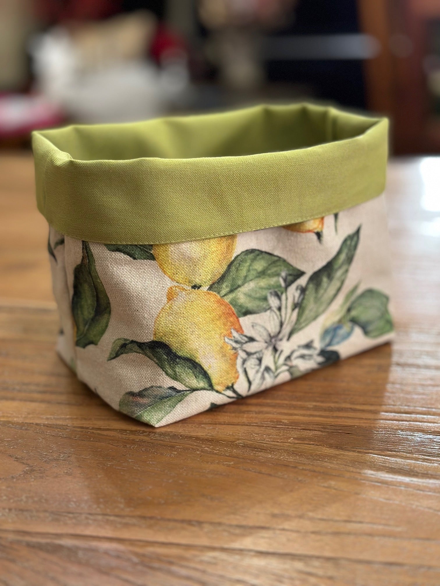 Napperon à pain, hauteur 20 cm, mélange lin-coton, imprimé | Lin citron