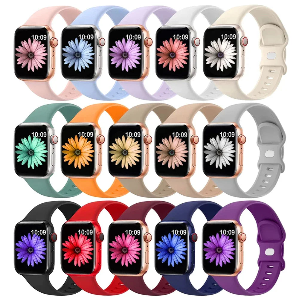 Silicone Strap For Apple Watch Band 44mm 40mm 45mm 41mm 42-38mm sport