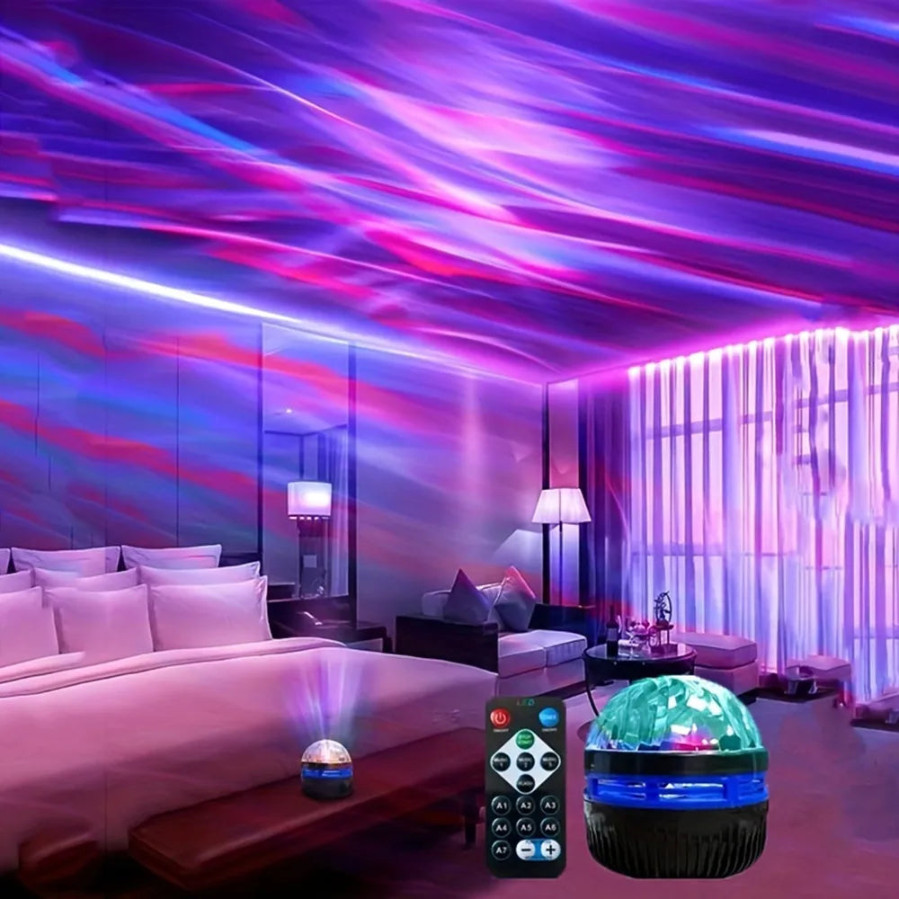 LED Starry Galaxy Ocean Wave Projector RGB Smart Remote Control Lamp
