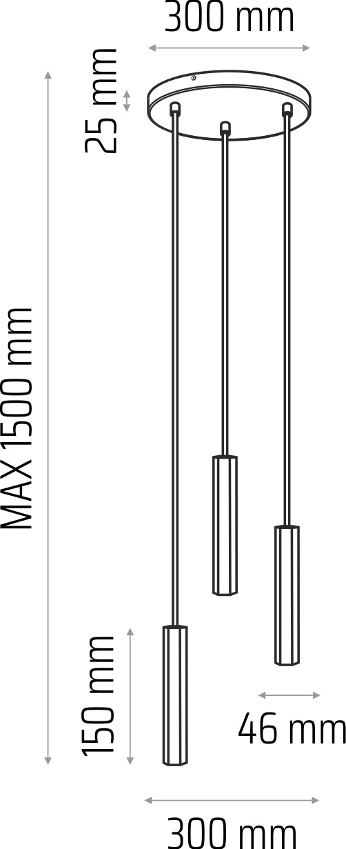 Madera Hexa hangs 3 pieces white