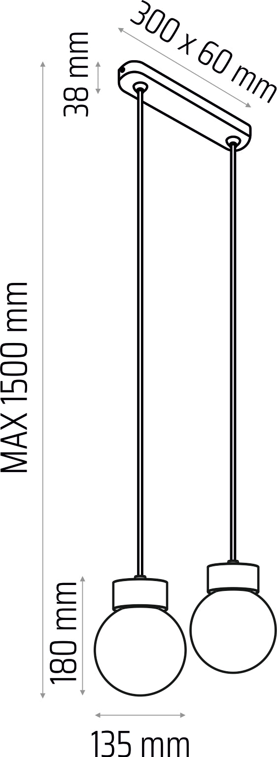 Hanging lamp Barrel-Orb Ball 2W white