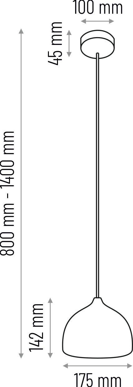 Hanging lamp ACORN and oak black wire