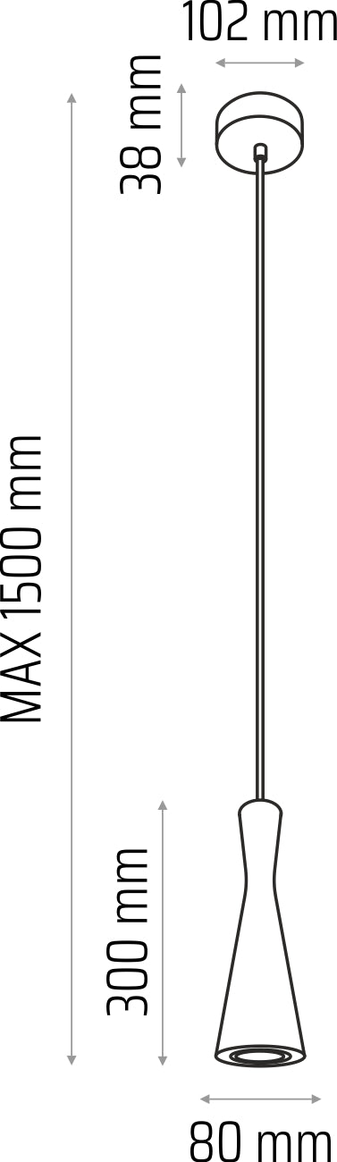 Lampe suspendue en aulne de Vegas