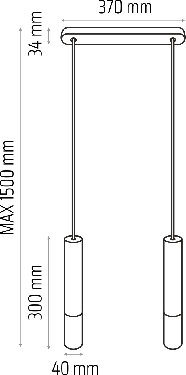 Suspension Madera2 en étain 2 fl noir