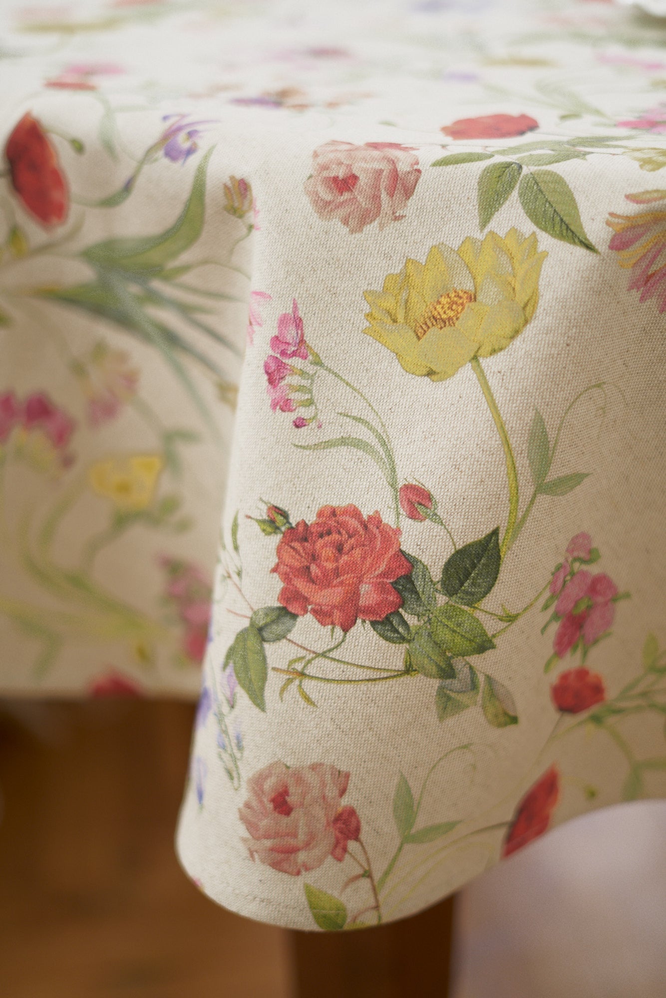 Nappe ronde, mélange coton-lin, imprimée | Blossom