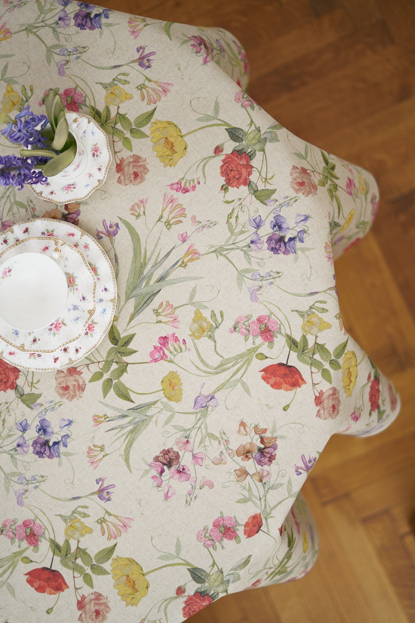 Nappe ronde, mélange coton-lin, imprimée | Blossom