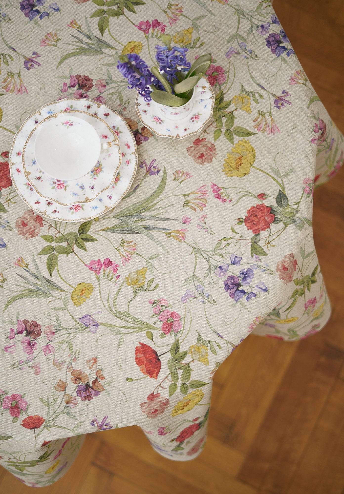 Nappe ronde, mélange coton-lin, imprimée | Blossom