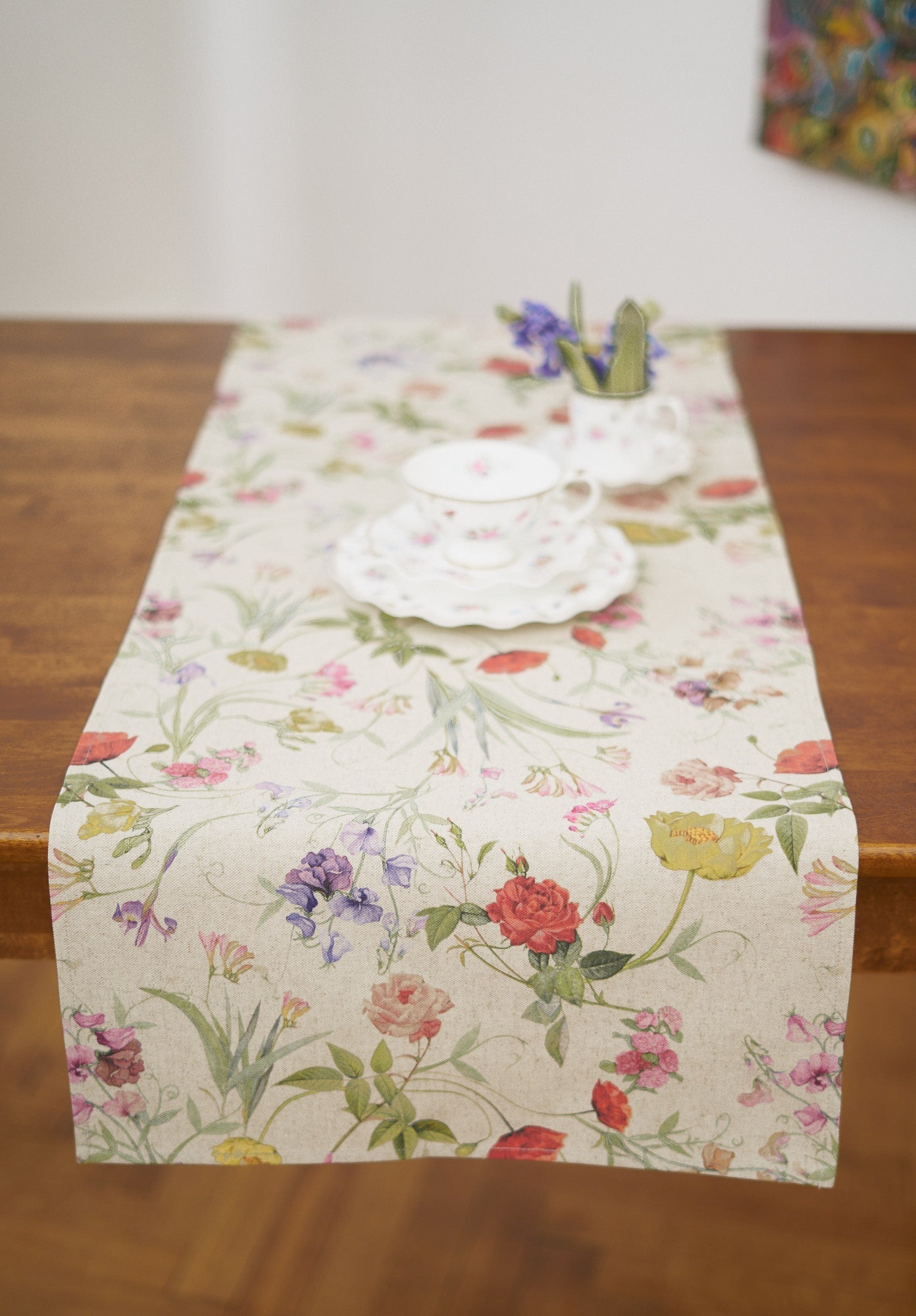 Chemin de table, différentes tailles, mélange coton-lin, imprimé | Blossom