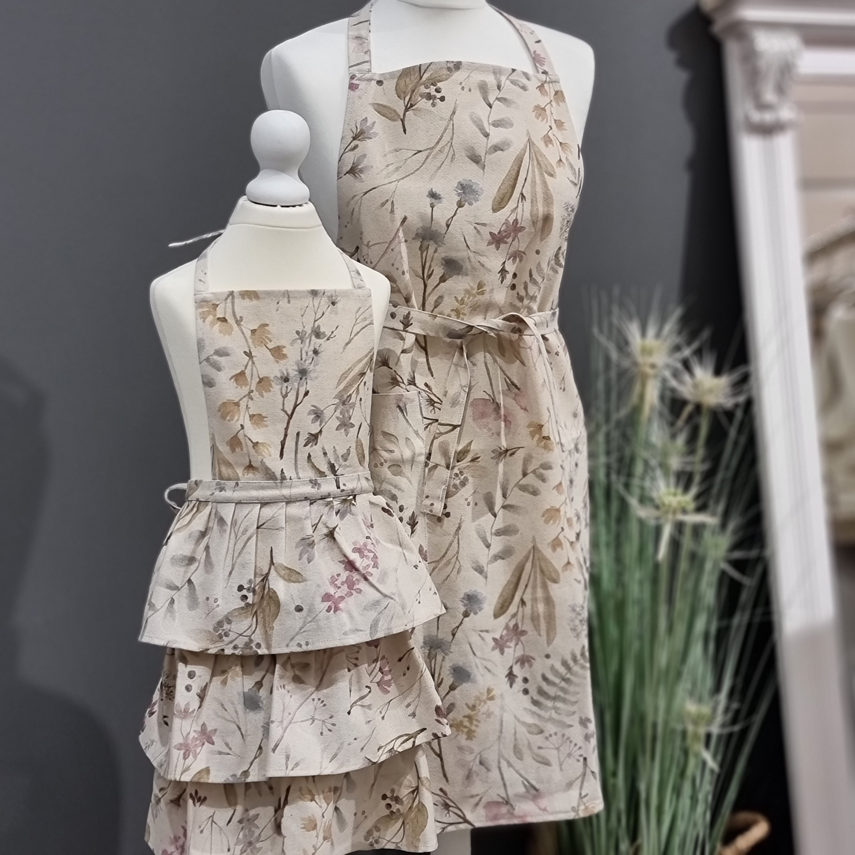 Tablier femme simple, mélange coton-lin, imprimé | Aitana Lamnia