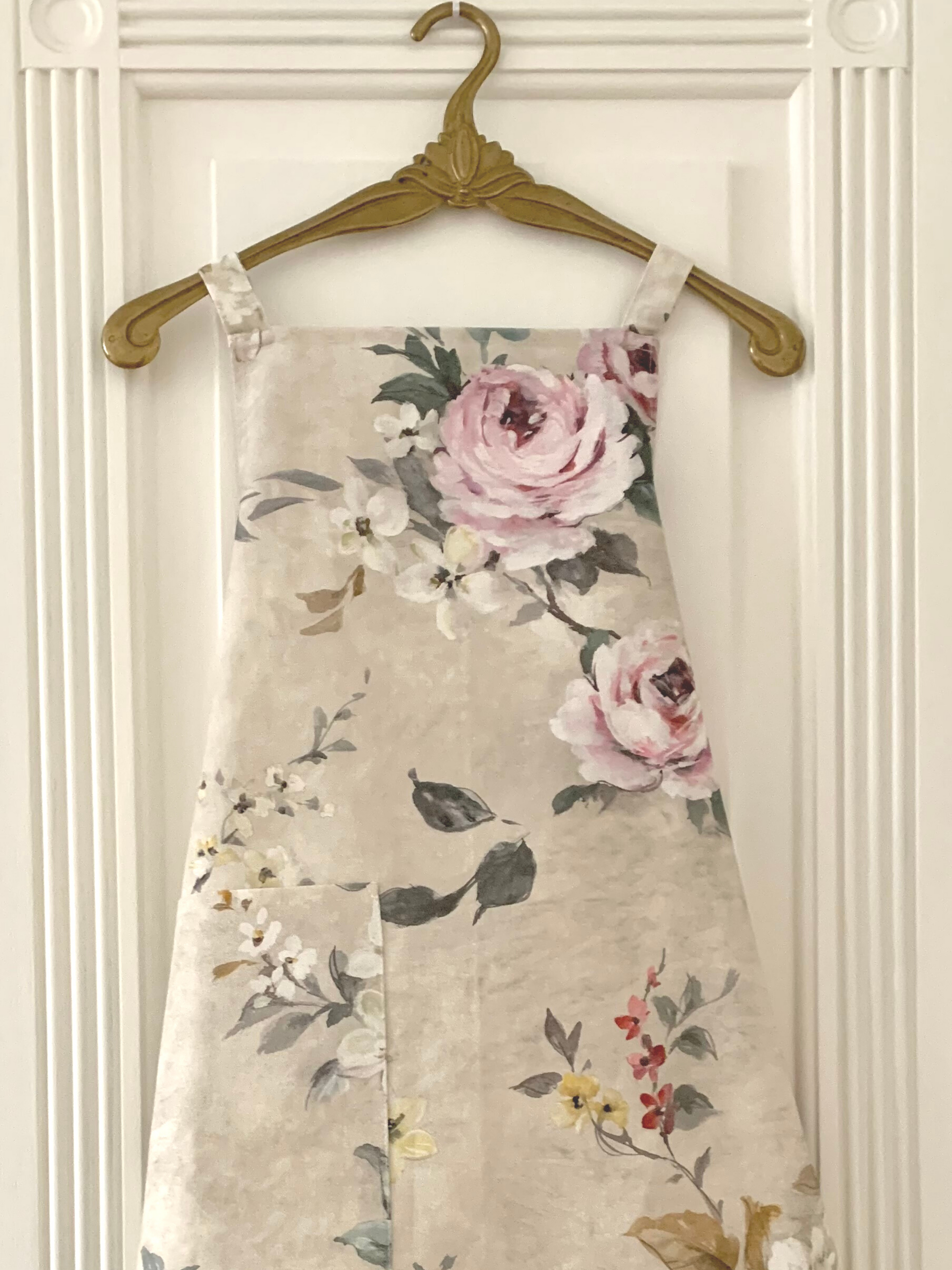 Tablier simple pour femme, taille SL, 100 % coton biologique, imprimé |