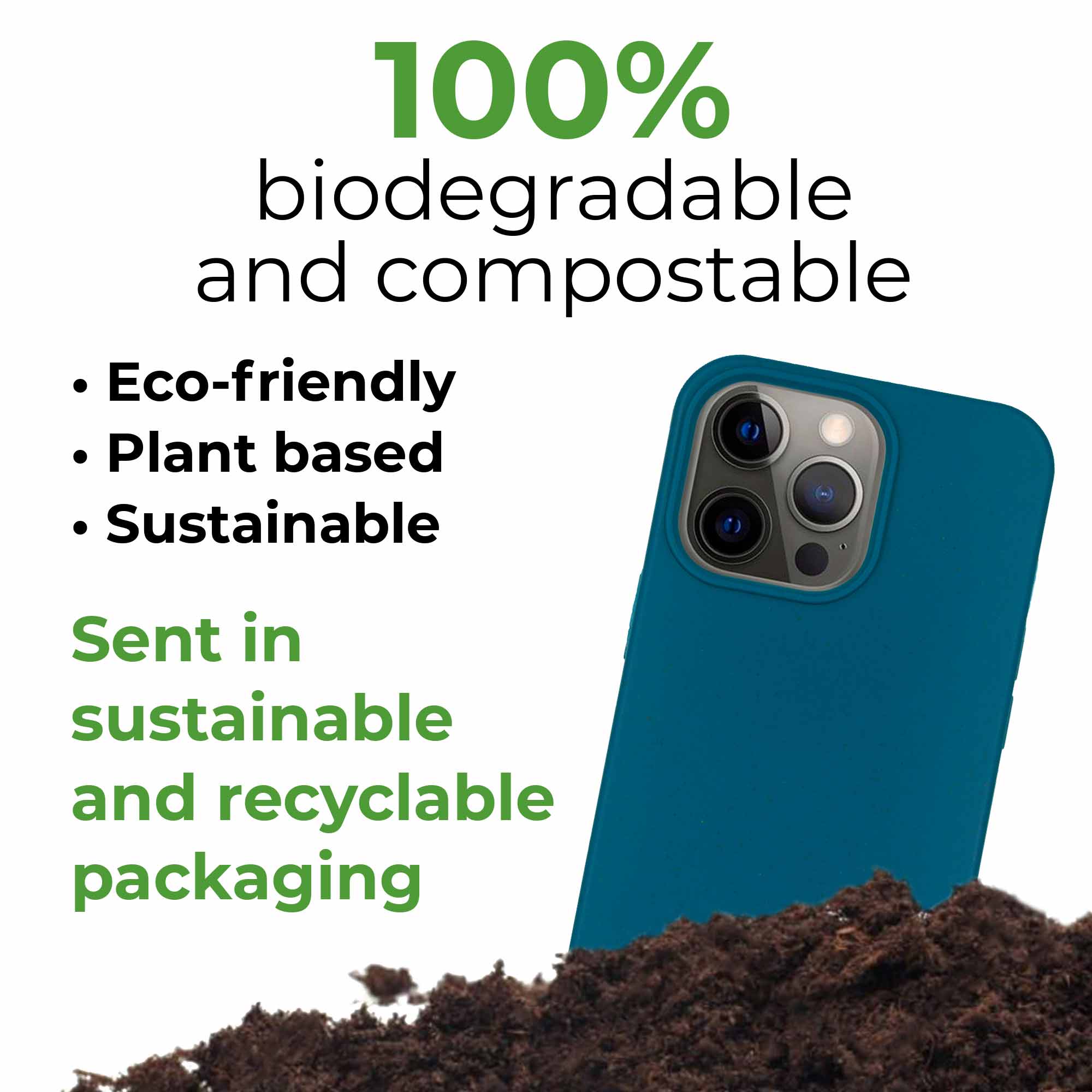 Biodegradable Personalized Phone Case - Deep Sea Blue