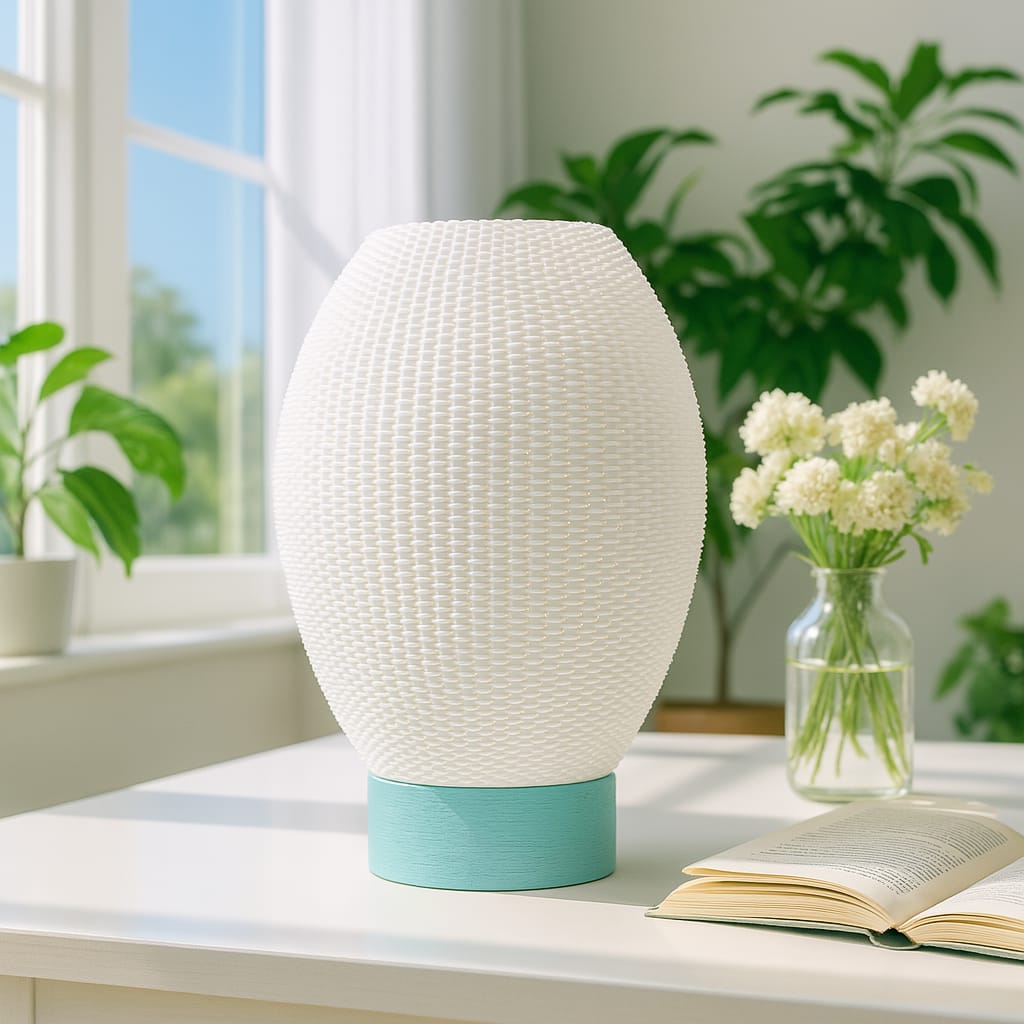 Tragbare Tischleuchte mit Halo-Mesh-Technologie