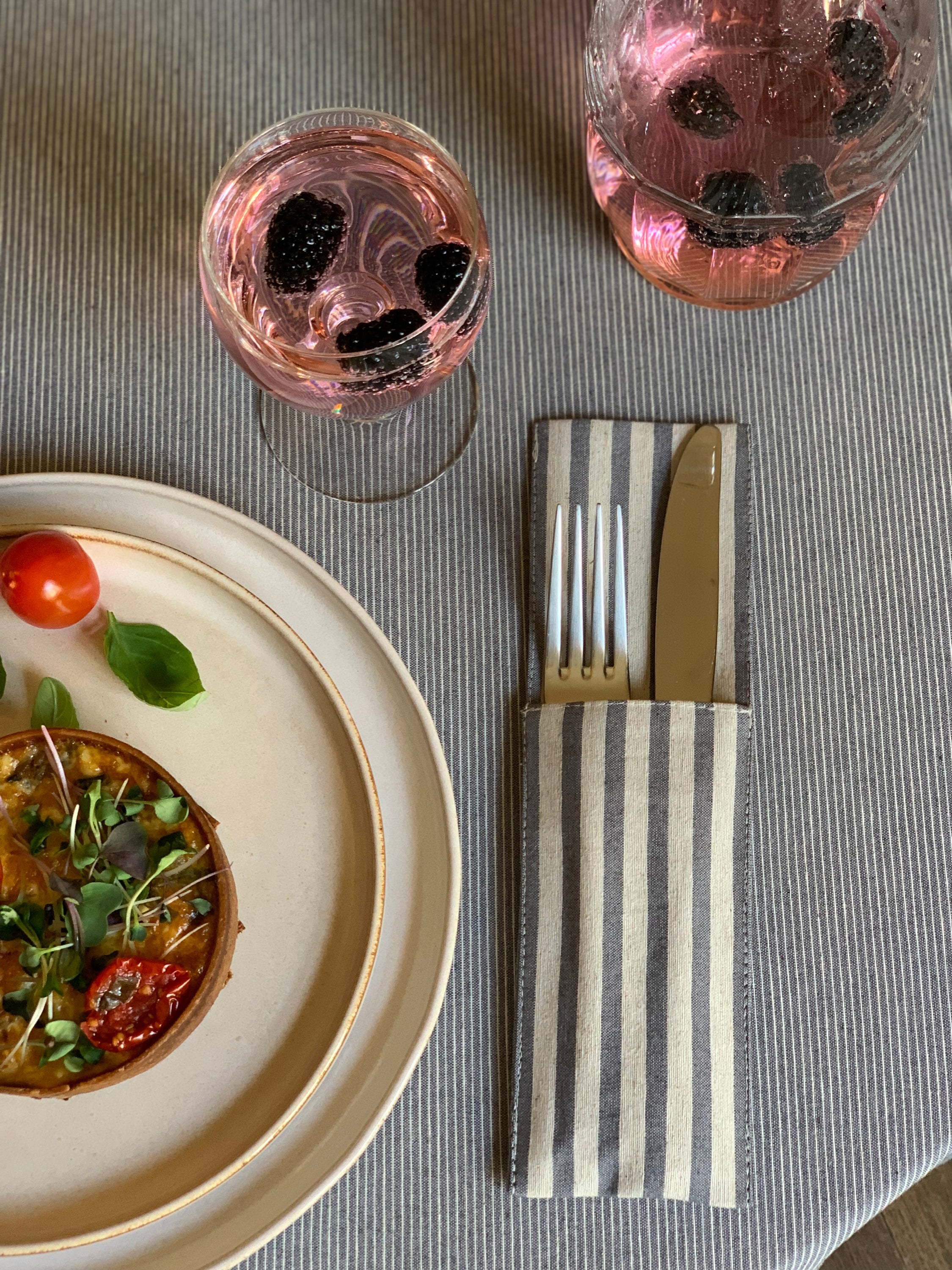 Porte-couverts en coton recyclé imprimé | Nord 1