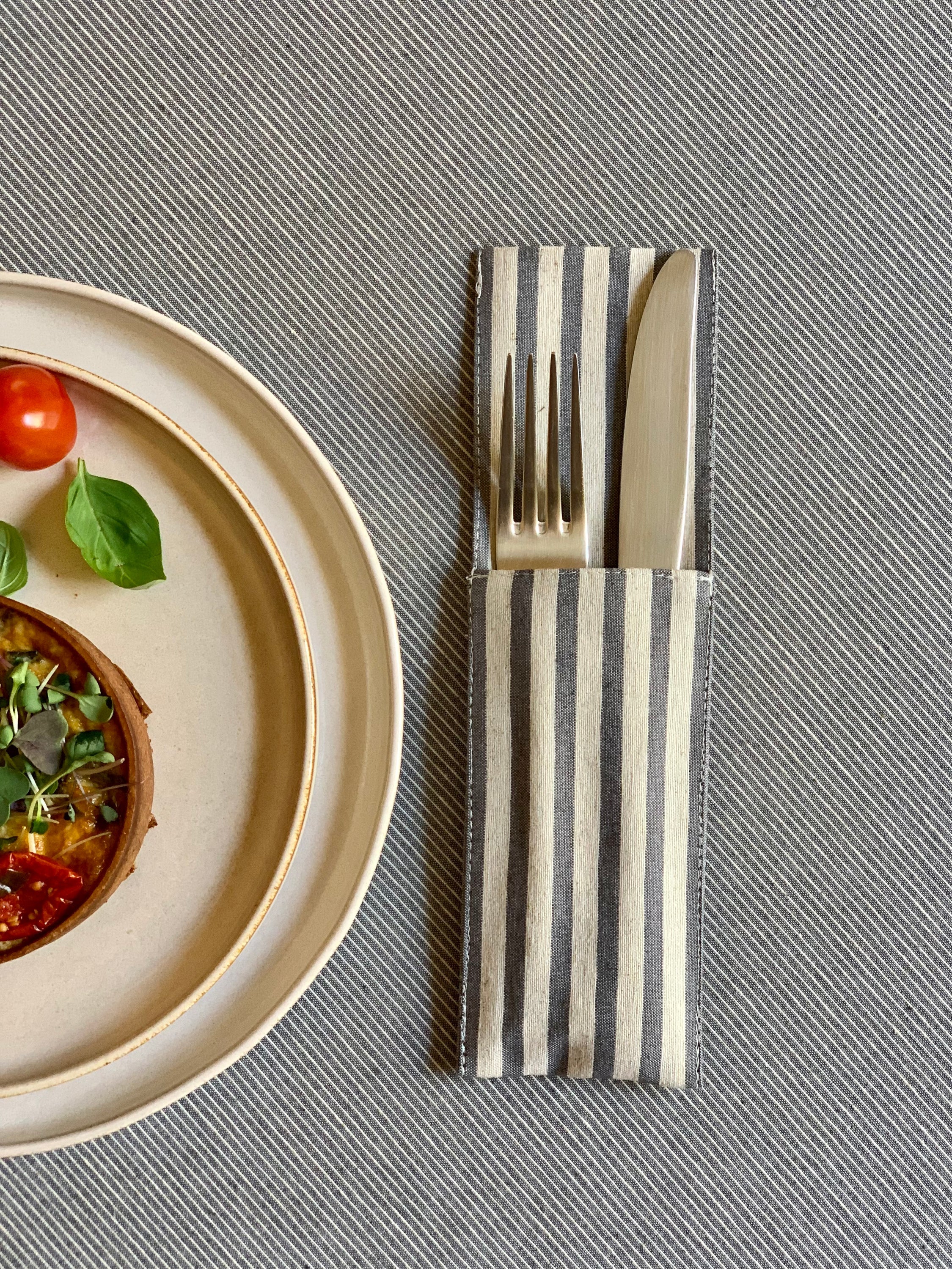 Porte-couverts en coton recyclé imprimé | Nord 1