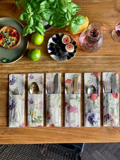 Porte-couverts, 85 % coton, 15 % lin | Blossom