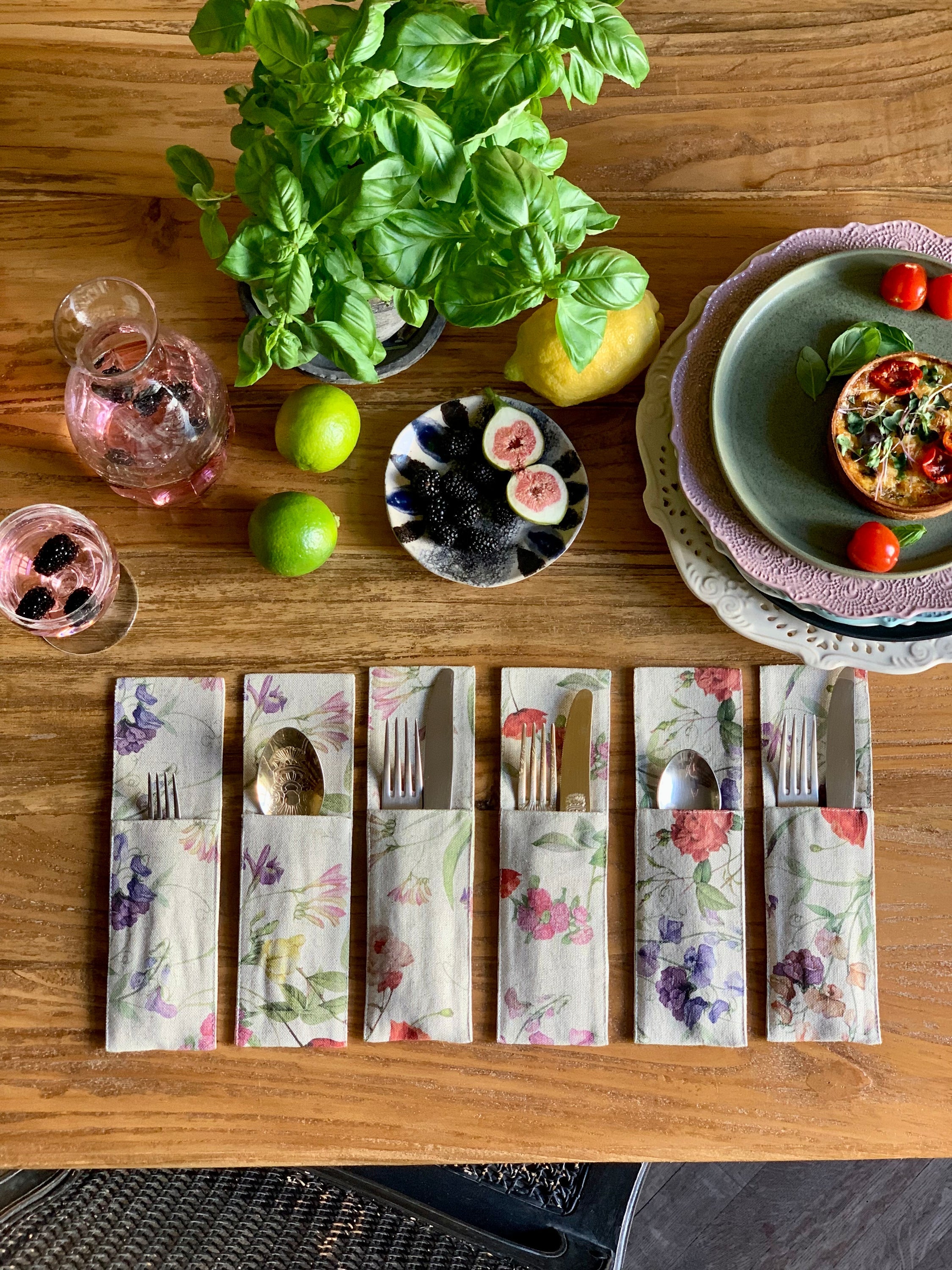 Porte-couverts, 85 % coton, 15 % lin | Blossom