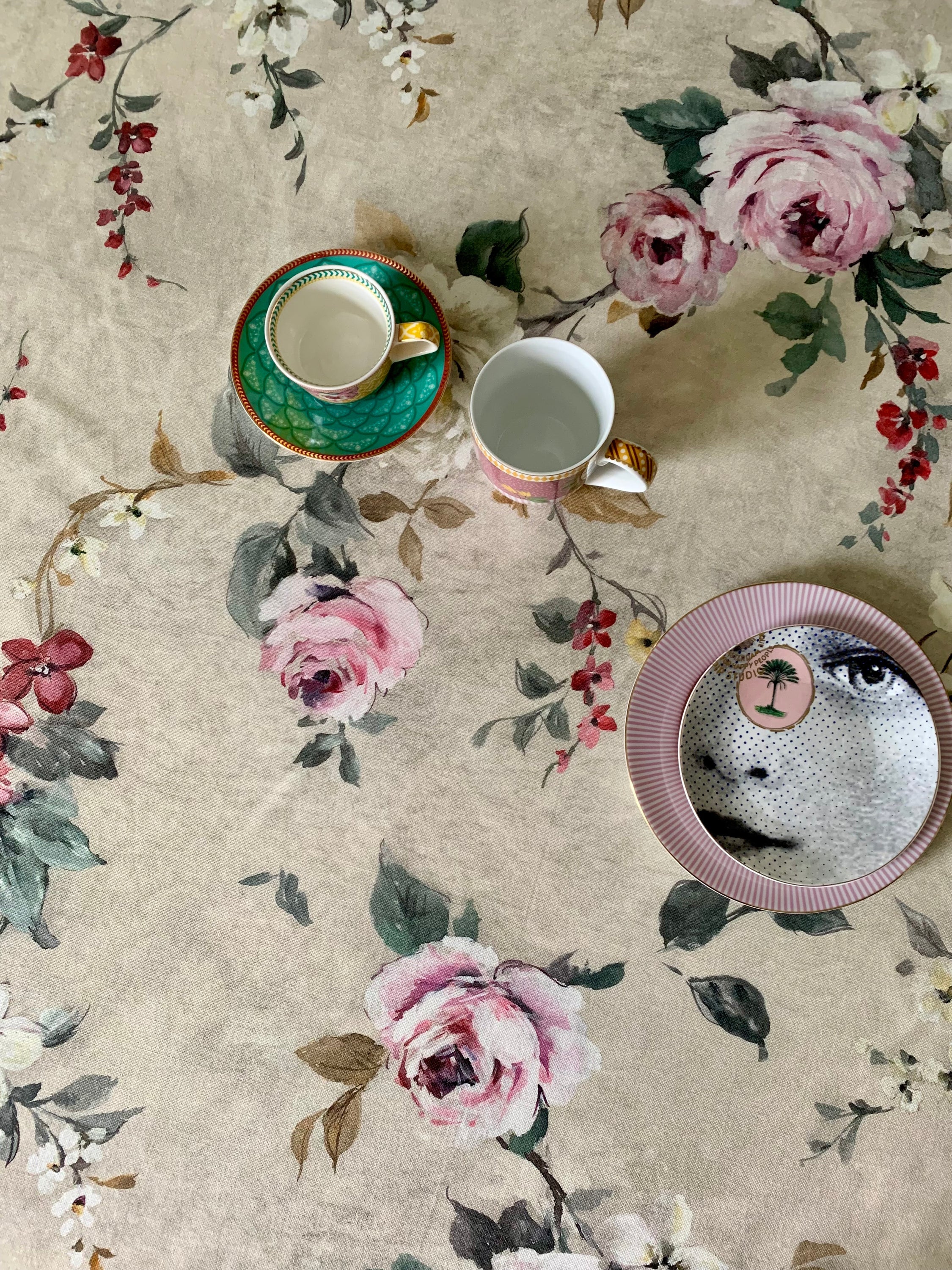 Nappe ronde, 100 % coton biologique, imprimée | Lexington