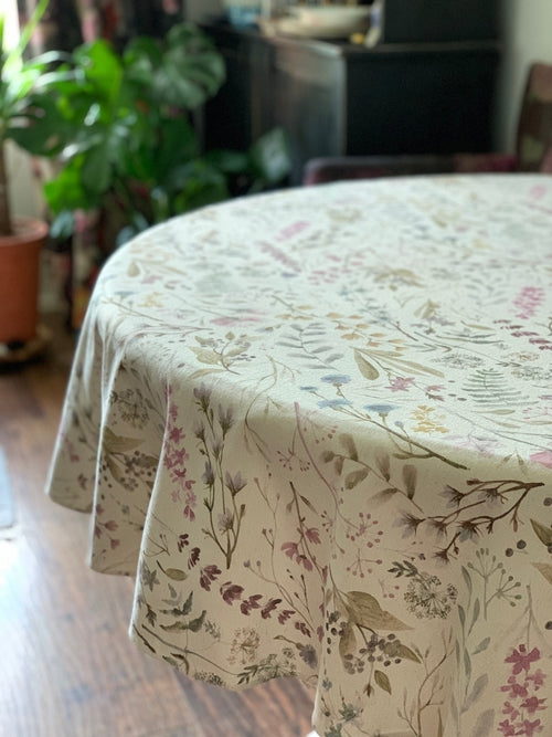 Nappe ronde, mélange lin-coton, imprimée | Aitana