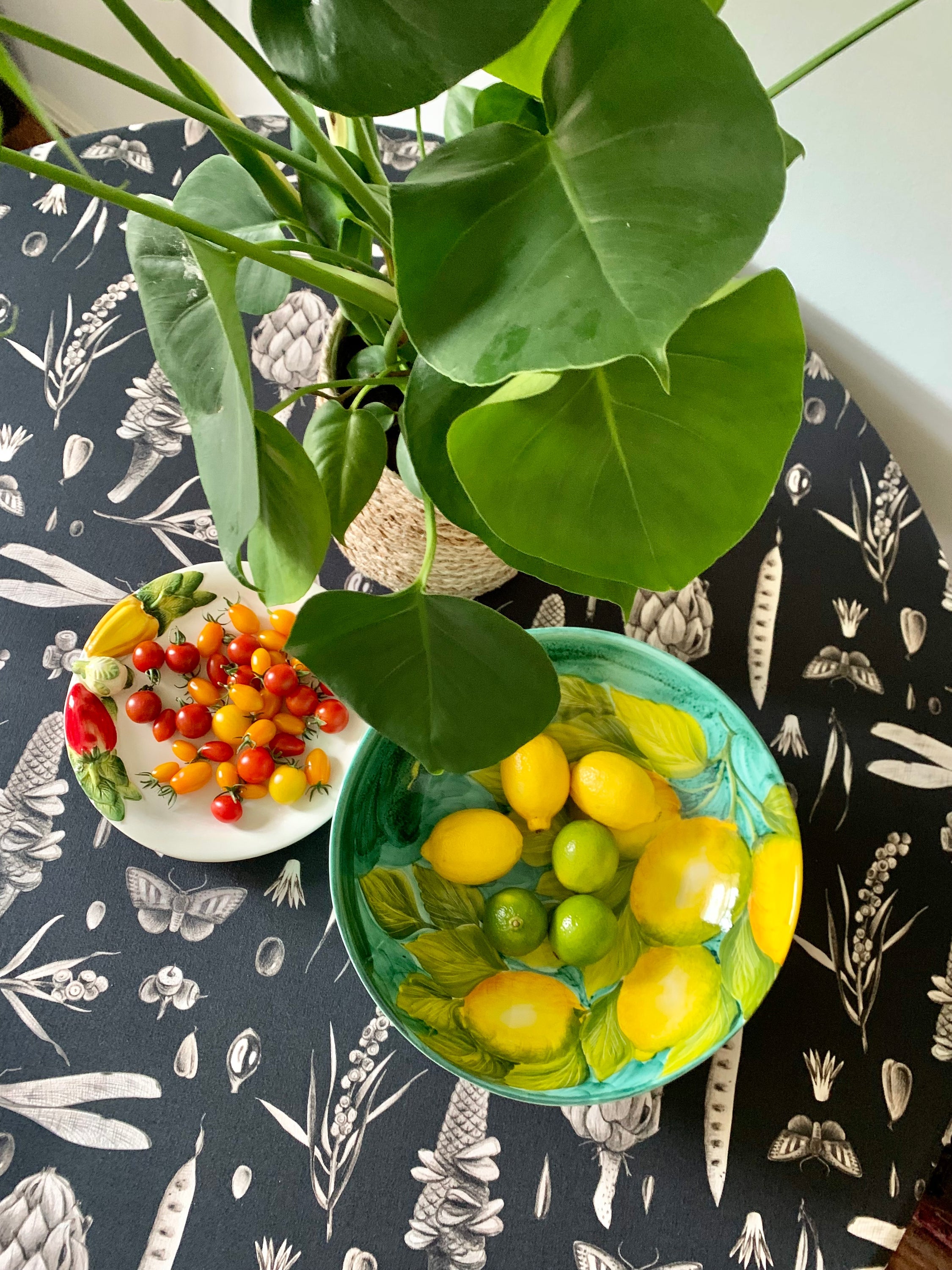 Nappe ronde, 100 % coton, imprimée | Seeds Carbon