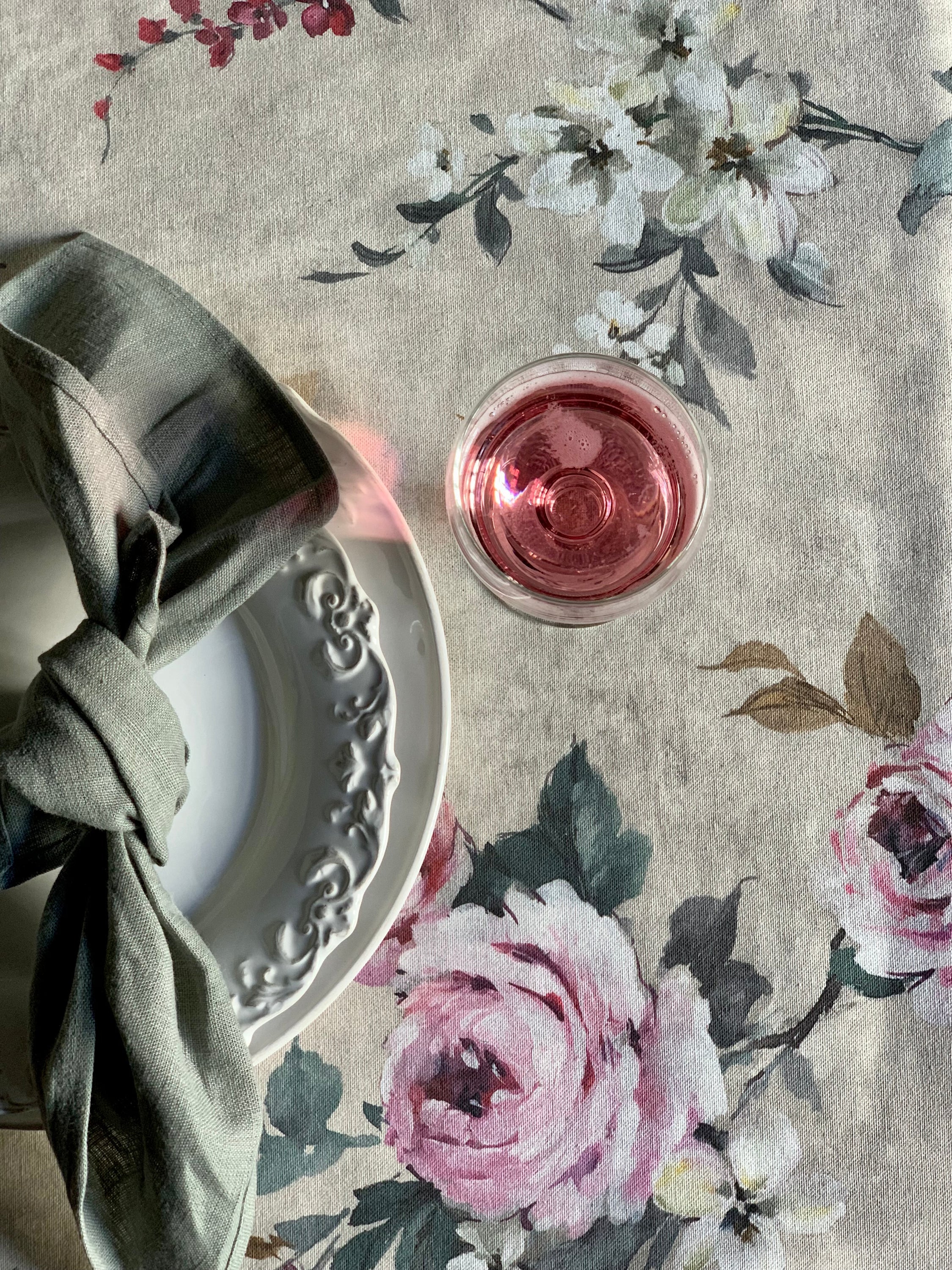 Nappe ronde, 100 % coton biologique, imprimée | Lexington