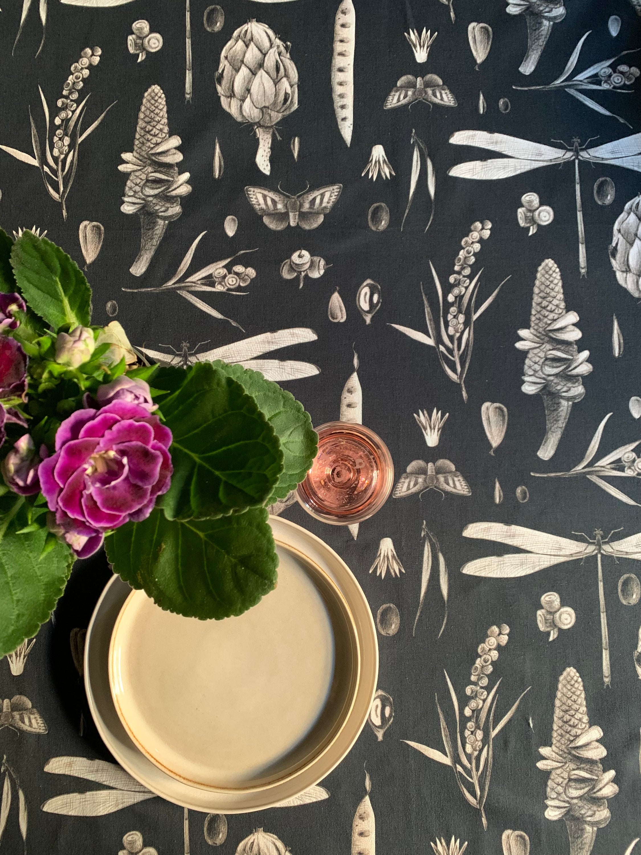 Nappe rectangulaire, 100 % coton, imprimée | Seeds Carbon