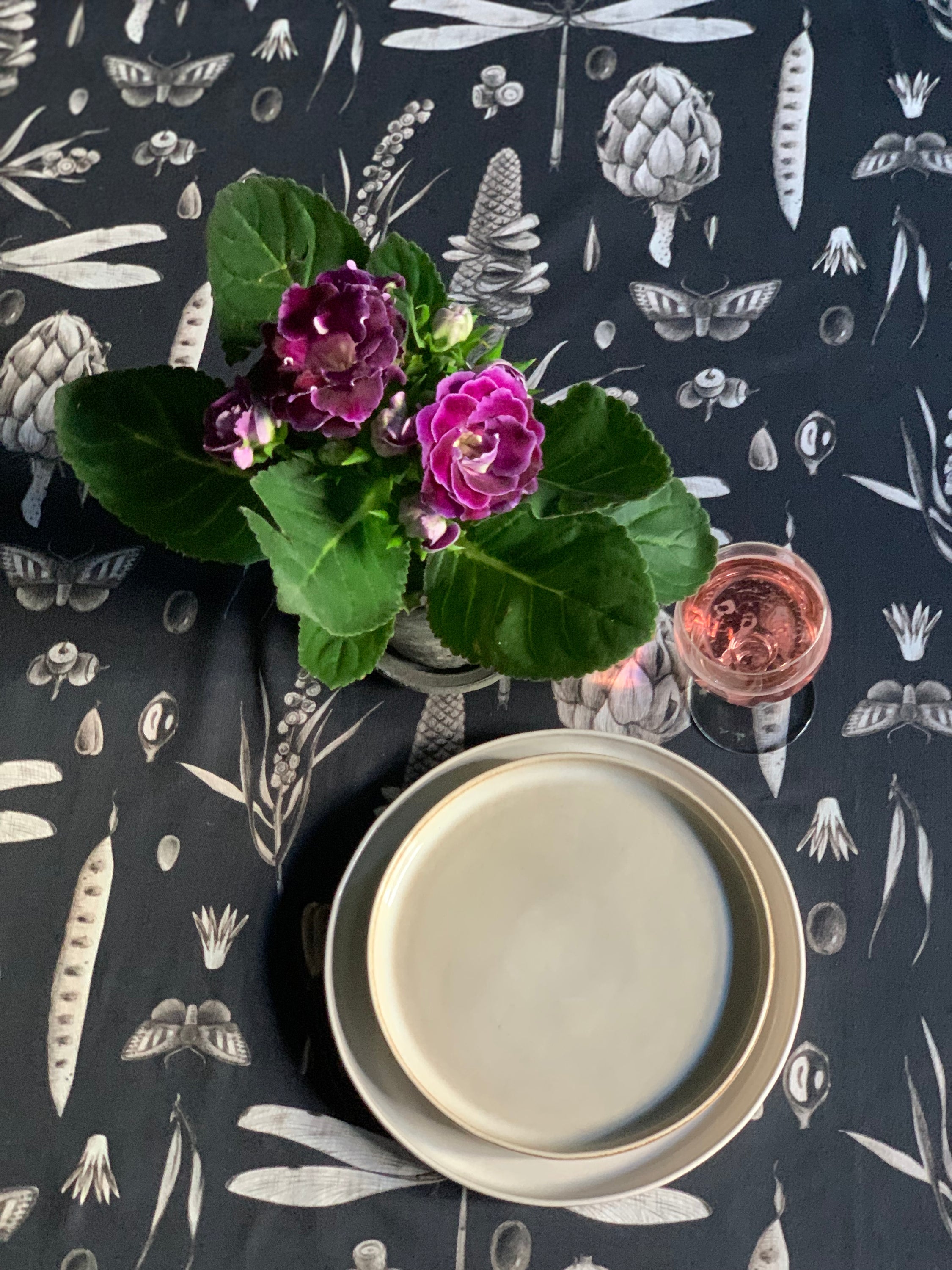 Chemin de table, 100 % coton, imprimé | Seeds Carbon