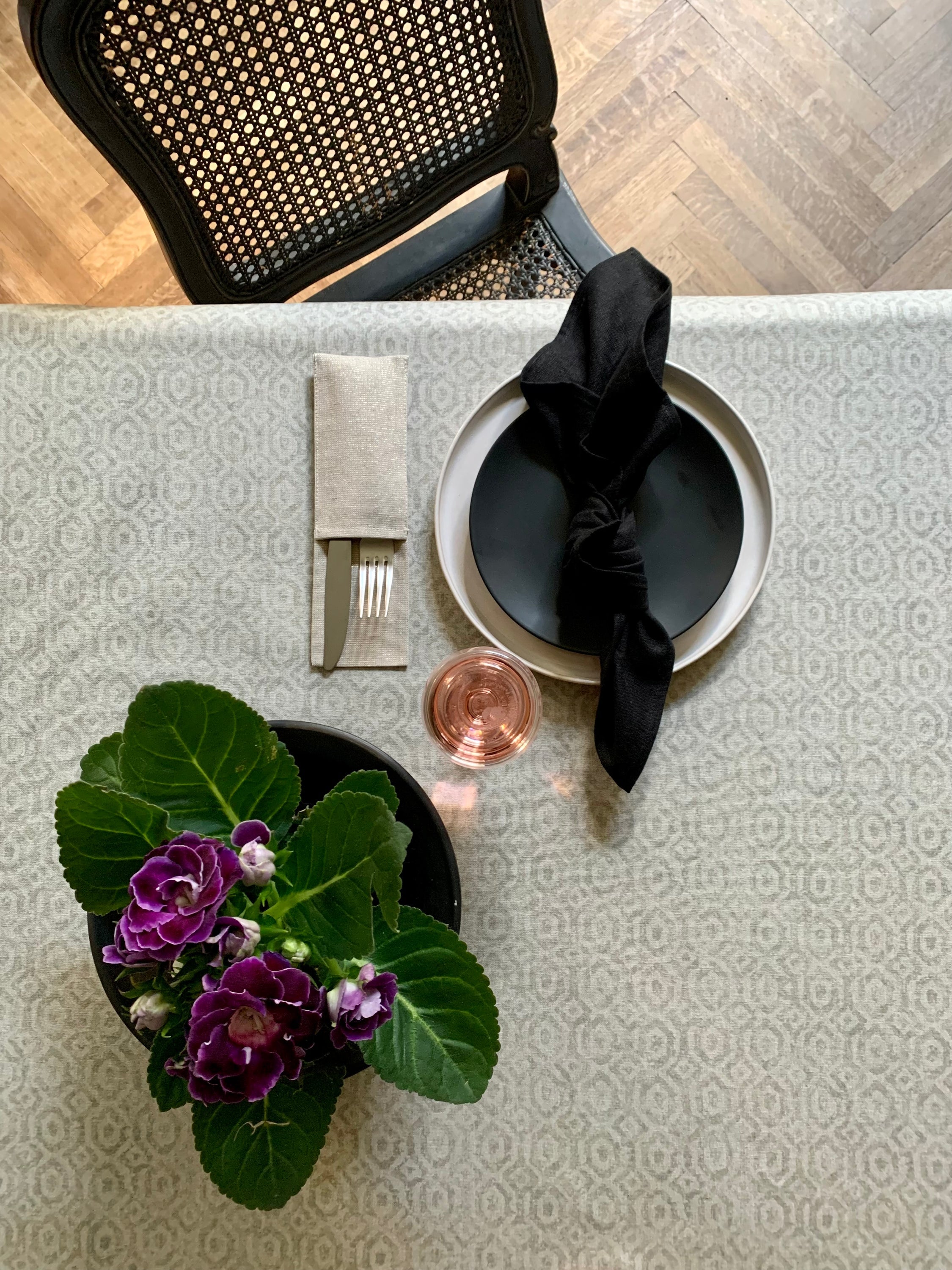 Nappe rectangulaire, 100 % coton biologique, imprimée | Helga