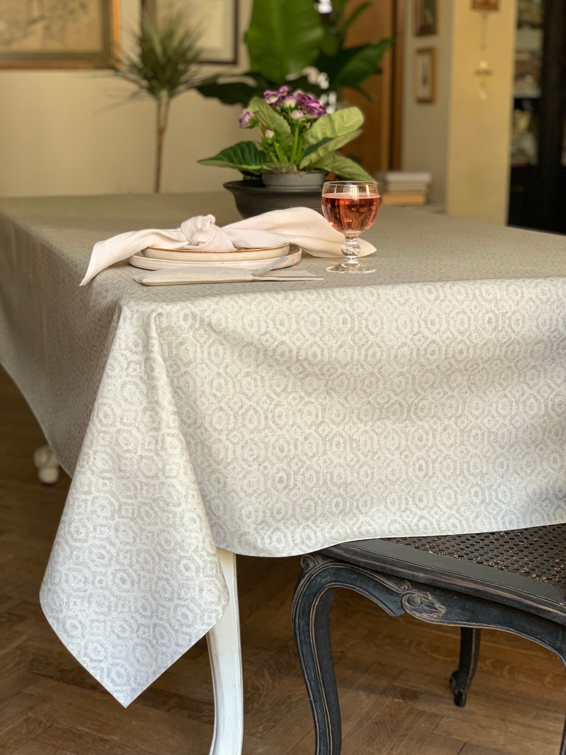 Nappe rectangulaire, 100 % coton biologique, imprimée | Helga