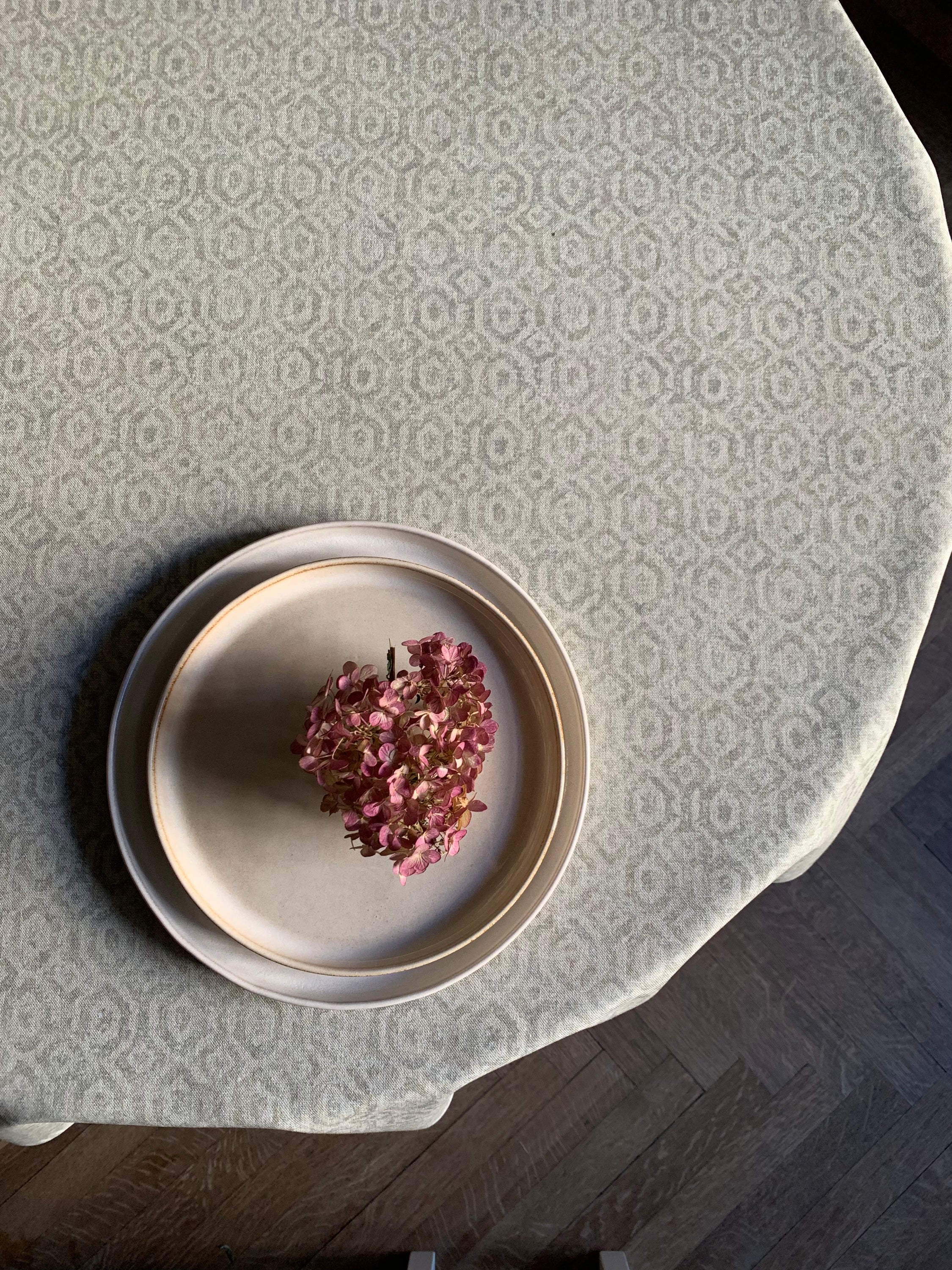 Round Tablecloth, 100% Organic Cotton, Printed | Helga