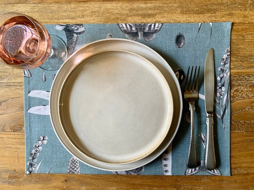 Placemat 30 x 43 cm, 100% Cotton, Printed | Seeds Aqua