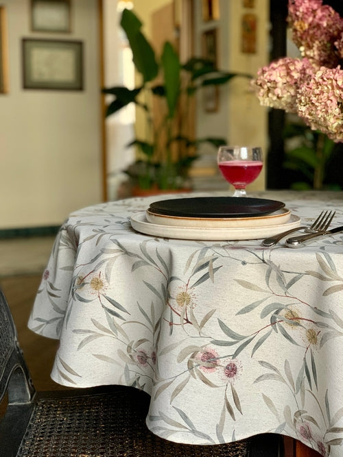 Round Tablecloth, Recycled Cotton, Printed | Pipo Fresno