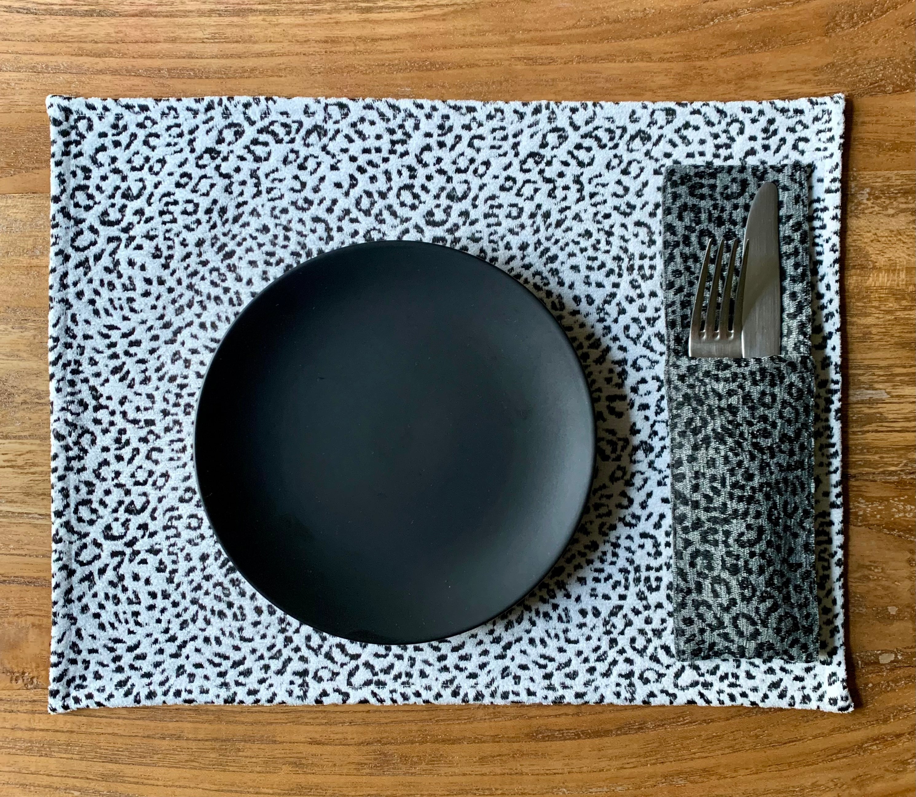 Besteckhalter 7 x 25 cm aus Chenille-Jacquard | Jungle