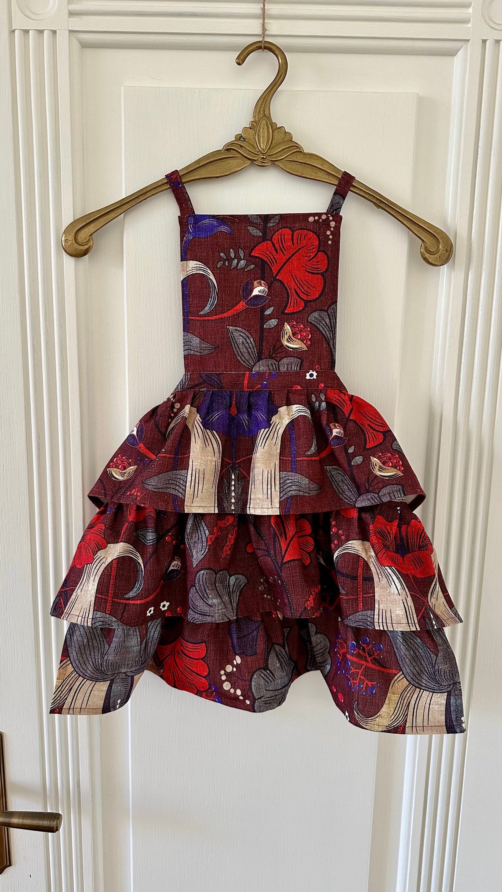 Tablier enfant, mélange coton-lin, imprimé | Red Drama