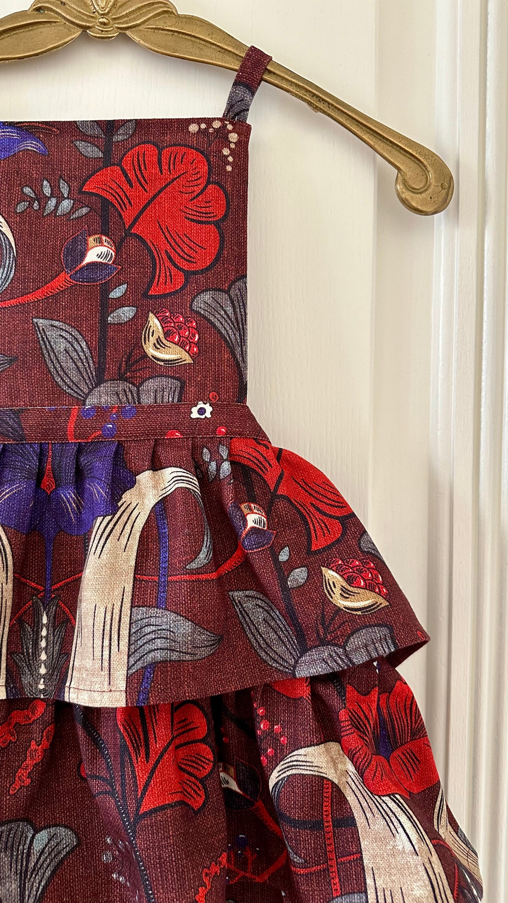 Tablier enfant, mélange coton-lin, imprimé | Red Drama