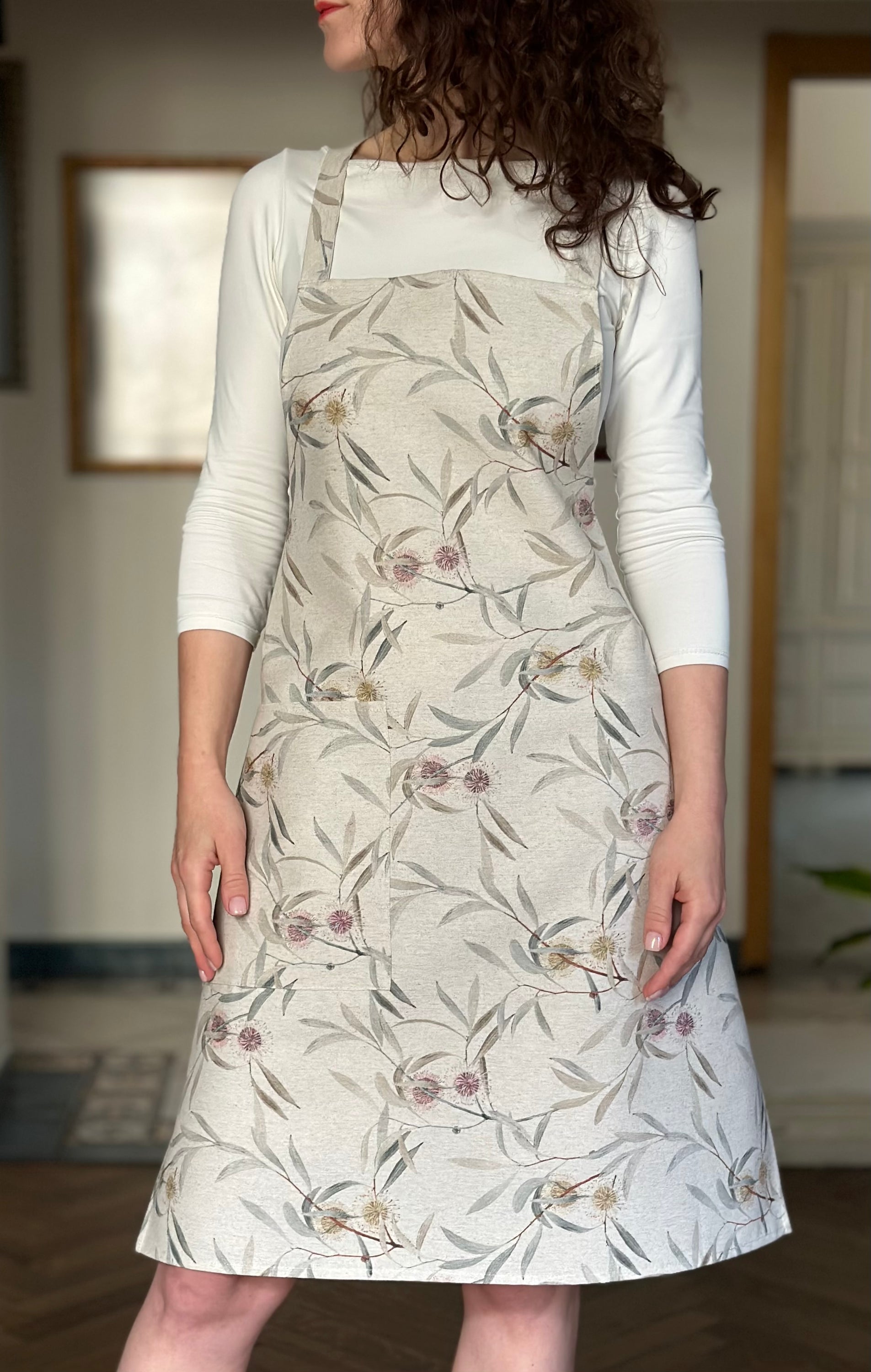 Tablier femme simple, taille S, coton recyclé, imprimé | Pipo Fresno