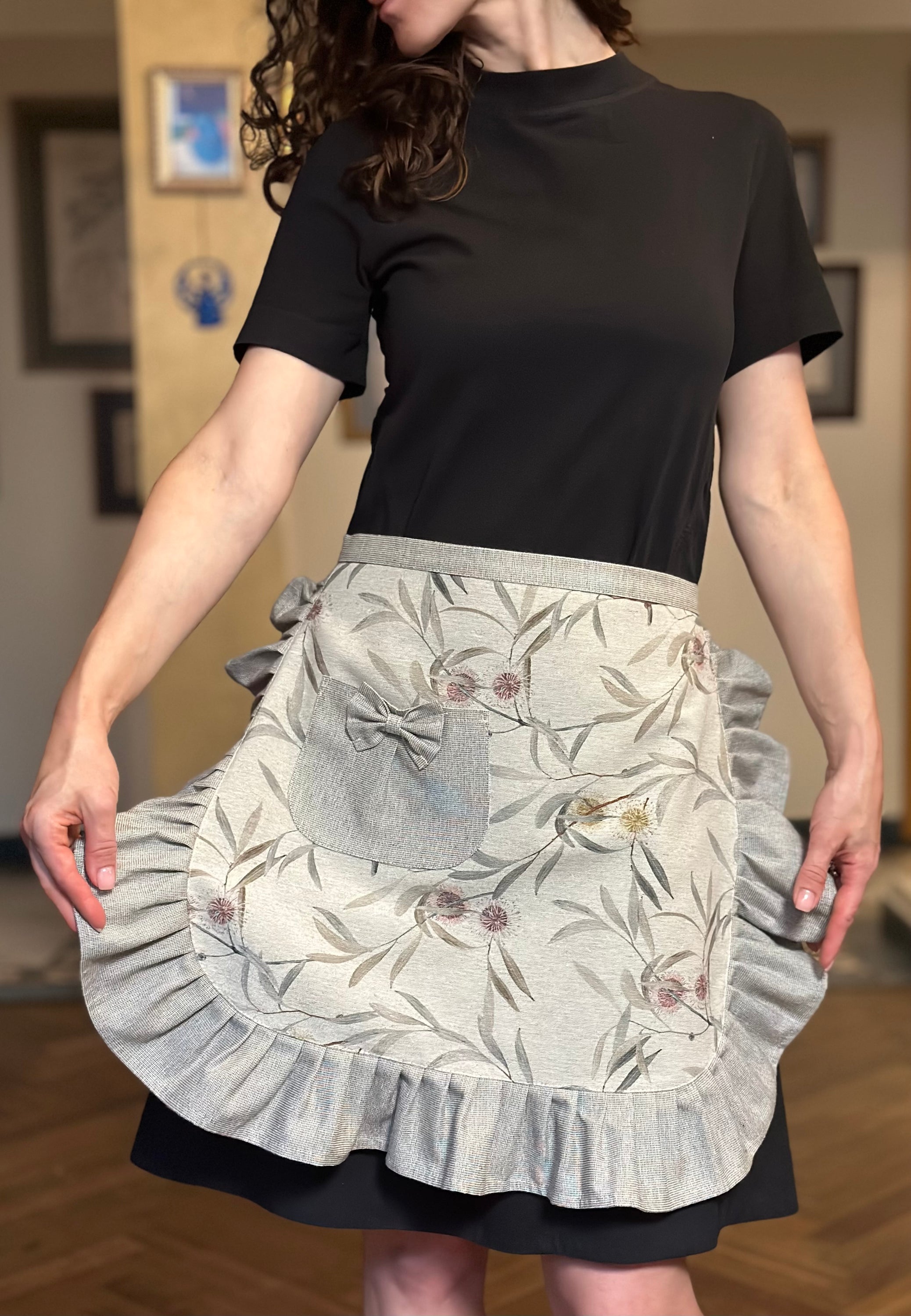 Damen-Halbschürze, recycelte Baumwolle, bedruckt | Pipo Fresno