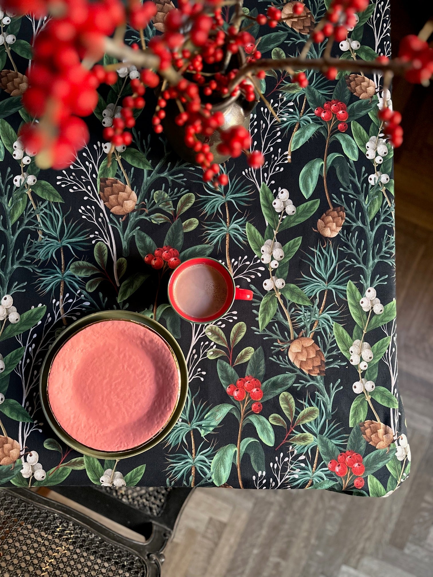 Nappe rectangulaire, motif festif, motif de Noël | Noël