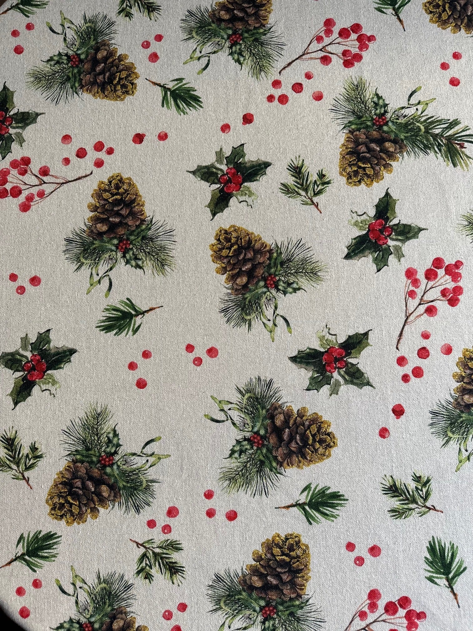 Nappe rectangulaire, motif festif, motif de Noël | Golden Pine