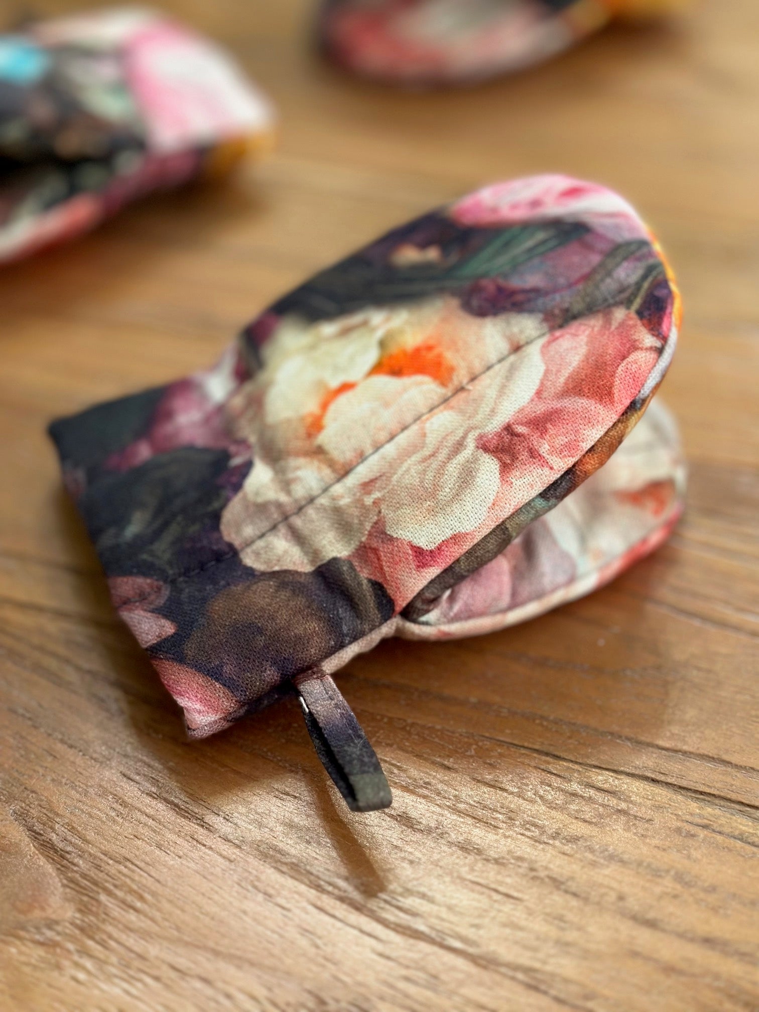 Gant de cuisine petit format avec double rembourrage en laine, 100 % coton, imprimé |