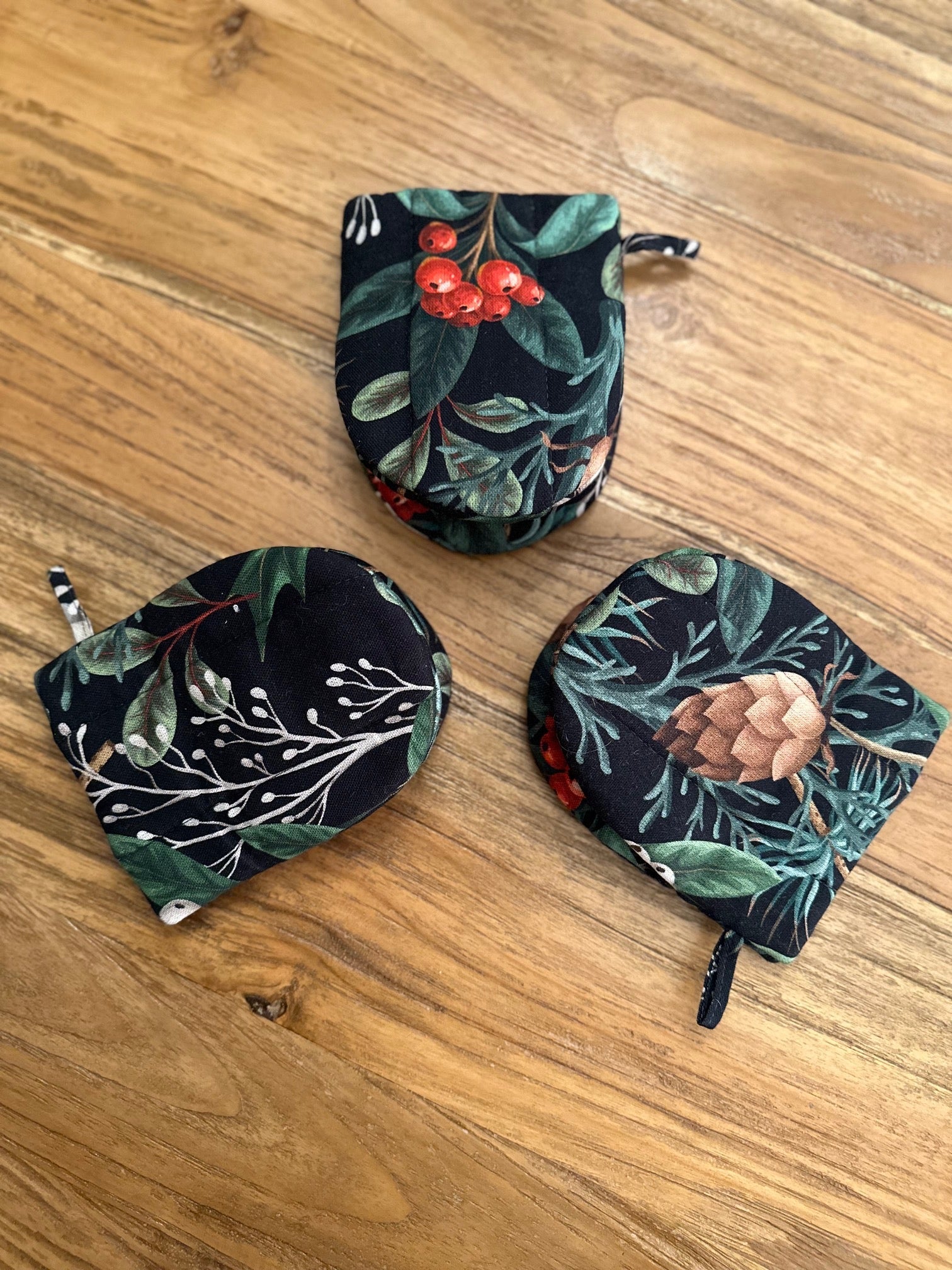 Gant de cuisine petit format avec double rembourrage en laine, 100 % coton, imprimé |