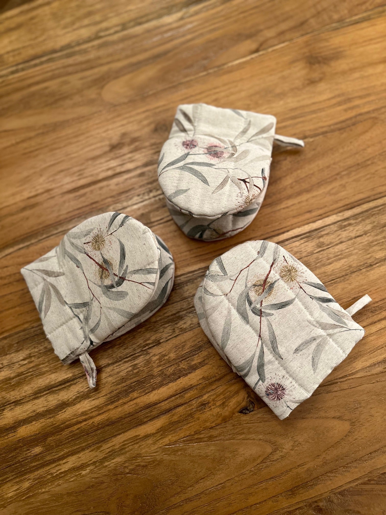 Gant de cuisine petit format avec double rembourrage en laine, coton recyclé, imprimé |